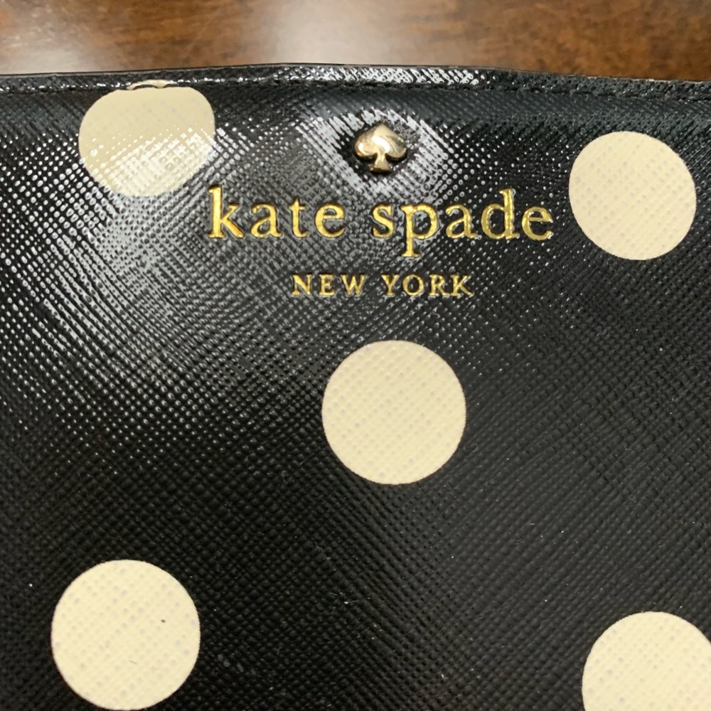 Kate Spade Wallet Black and Polka Dot - Picture 3 of 4